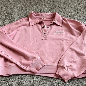 NWT Anthro Pink Brunch Cropped Sweatshirt
